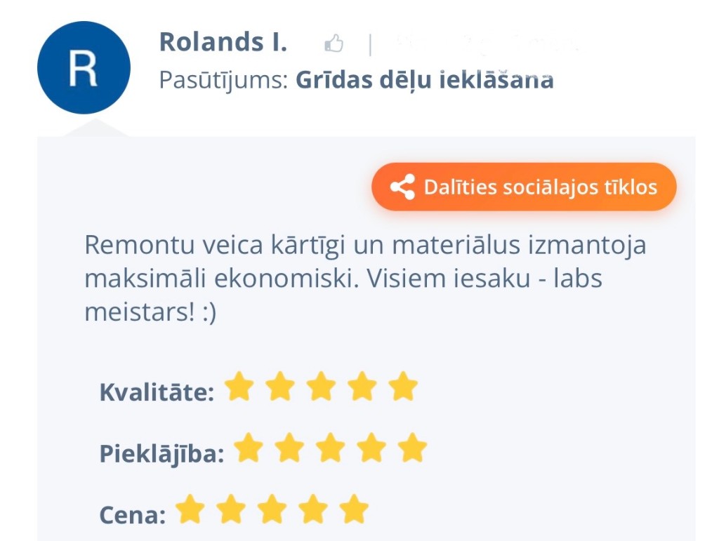 Klienta atsauksme 15
